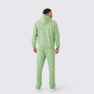 Ensemble de survêtement Flayer, ensemble de jogging, survêtement streetwear personnalisé, pantalon de survêtement court, lavage à l'acide, effet délavé, strass - Product Image 3