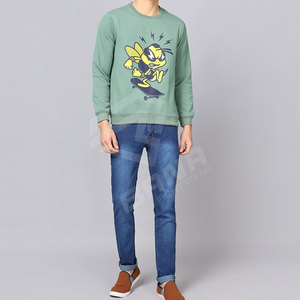 Sudaderas de Invierno para Hombre, Diseño Personalizado, Logotipo Personalizado, Color Sólido, Cuello Redondo, Color Caqui, Alta Calidad - Product Image 4