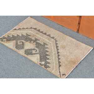 พรมตุรกีวินเทจขนาดเล็ก 1.6x2.6 ฟุต พรมขนสัตว์เปอร์เซียสีเทา - Product Image 3