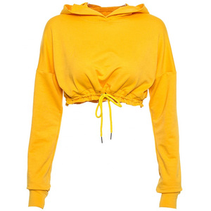 OEM Custom Made Short Body <b>Women's</b> Hooded Crop <b>Top</b> Hoodie Ladies' Casual Print Embroidery Logo - Product Image 1