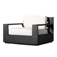 Chaise longue d'extérieur moderne en aluminium, coussin amovible imperméable, fauteuil de patio, mobilier de jardin, mobilier de bord de piscine