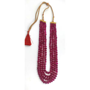 Cuarzo púrpura 10-12mm Forma de calabaza Piedra preciosa Cuentas lisas Collar longitud 22 pulgadas 3 capas Cuarzo melón collar vintage con cuentas - Product Image 5