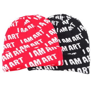 Lujo de alta calidad al por mayor de diseño personalizado logotipo en todo Jacquard invierno señoras Beanie deporte de punto puños Beanie Hat - Product Image 4
