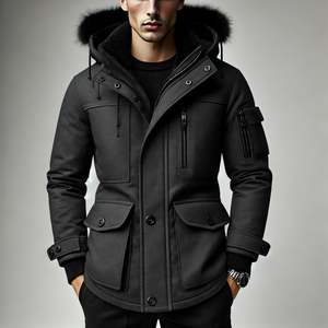 เสื้อแจ็คเก็ตพาร์กาผู้ชายคุณภาพสูง สไตล์ฤดูใบไม้ร่วง ขายส่ง ราคาดีที่สุด ผ้าแคนวาส กันลม มีฮู้ด สวมใส่สบาย แบบลำลอง เสื้อโค้ทปกติ - Product Image 3