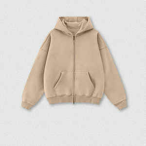 Sweat-shirt d'hiver zippé pour homme, sweat-shirt à capuche en coton polaire avec fermeture éclair pour hommes - Product Image 1