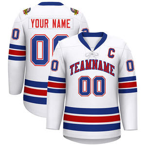 Maillot de hockey sobre hielo personalizado OEM de alta calidad uniformes impresión por sublimación transpirable secado rápido 100% poliéster logotipos de colores personalizados - Product Image 5