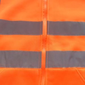 Sweat à capuche orange pour hommes avec haute visibilité et logo personnalisé Vêtements de travail réfléchissants de sécurité - Product Image 6