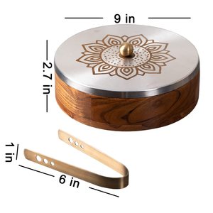 Casserole en bois de manguier tendance au design moderne avec couvercle en acier inoxydable et pince couleur argent gravure personnalisée vente directe en usine - Product Image 2