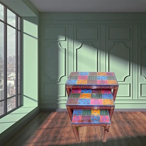 Table d'angle de lit élégante en bois Table de chevet élégante Table de chevet fabriquée à la main Meubles de chambre à coucher modernes et durables - Product Image 1