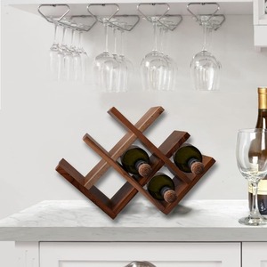 ชั้นวางไวน์8ขวดแบบเพรียวบางทำจากอะคาเซียไม้แข็งแบบตั้งบนโต๊ะเฟอร์นิเจอร์ห้องครัวสำหรับบ้าน - Product Image 6