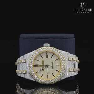 Montre automatique de luxe pour homme en Moissanite Or jaune Précision Verre saphir Acier inoxydable Business Charm Ultimate - Product Image 3