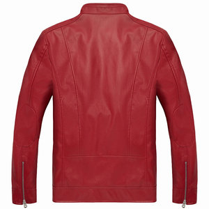 Veste en cuir pour homme, manches longues, haute qualité, fermeture éclair avant, plusieurs poches, nouveau style, veste d'extérieur pour homme, vestes pour homme - Product Image 6