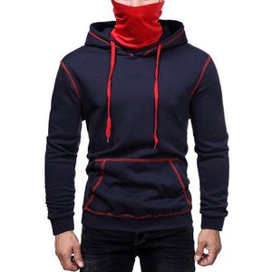 Raglan SDleeves 100% coton uni blanc de haute qualité personnalisable Ninja Hoodies masqué visage couverture décontracté vente chaude lourd - Product Image 2