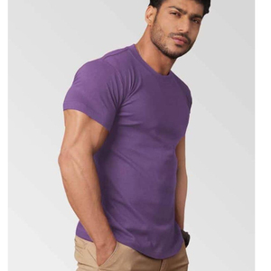 T-shirt coupe ajustée en jersey de coton 100% de qualité supérieure pour hommes, manches régulières anti-rides, vente en gros - Product Image 2