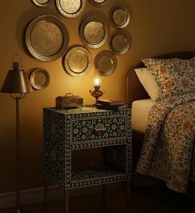 Premium Green and <b>White</b> Bone Inlay <b>Coffee</b> <b>Table</b> with Intricate Floral Inlay Design Decorative Home Furniture at Bulk Quantity - Product Image 5