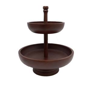 Finitions noires nouvelle conception support de gâteau en bois de forme ronde pour présentoir de fête d'anniversaire de mariage personnalisé en vrac - Product Image 2