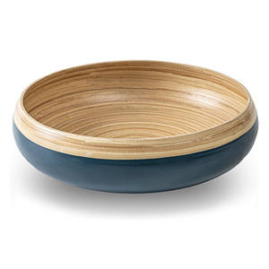Two-toned spun bamboo fiber fruit salad snack serving <b>bowls</b> <b>big</b> catering <b>bowl</b> for meal service - Product Image 1
