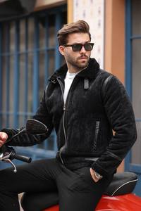 Manteau d'extérieur décontracté pour homme, à capuche, épais, imperméable, respirant, rembourré avec bordure en fourrure, manches longues, pour l'automne et l'hiver - Vente en gros - Product Image 5