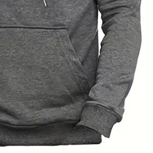 Casual Men's Plus Size Cropped Hoodie & Sweatshirt Stylish Fleece with Face Cover Best Fashion Plain Dyed gray hoodies - Product Image 5