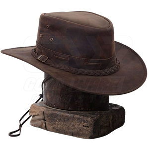 หมวกหนังสีน้ำตาลคลาสสิกพร้อมแถบถักสำหรับชุดลำลองและหมวกหนังสำหรับกิจกรรมกลางแจ้ง - Product Image 6