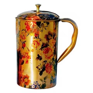 Pichet à eau en cuivre martelé de haute qualité pour bureau, cuisine ou restaurant - Product Image 5