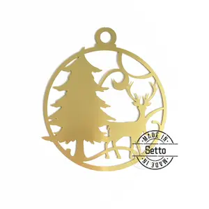 Nordic Theme Kerstboom Opknoping Zinklegering Zilveren Muur Kerst Metalen Hang Bal Kerstversiering