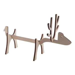 Support de bouteille de Noël en bois fait main pour décorations festives - Product Image 1