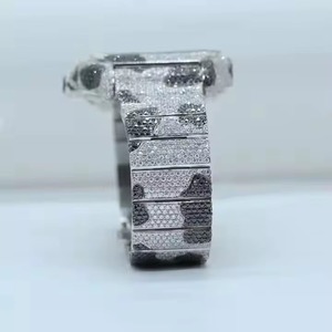 Reloj de Acero con Diseño de Cebra de Alta Calidad, Moissanita, Cuadrado, Analógico, Calendario Completo, Movimiento Japonés Totalmente Automático, 41 mm, Estilo Ejecutivo - Product Image 3