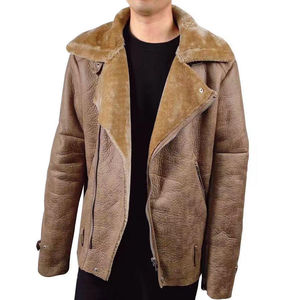 Veste en cuir pour homme de qualité supérieure, col montant, doublure en fourrure chaude, coupe confortable, style moderne, vêtements d'extérieur d'hiver - Product Image 4