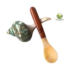 Cuillère de luxe en nacre, cuillère artisanale en coquillage avec manche en résine, cuillère à café écologique, cadeau moderne et luxueux, capacité de 30 ml - Product Image 2