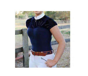 Ropa de montar a caballo para mujer, Tops de manga corta, camisa de espectáculo de encaje ecuestre, 2022 - Product Image 5