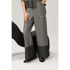 Pantalon en jean large à taille haute teinté avec poches IPST-44199-T - Product Image 3