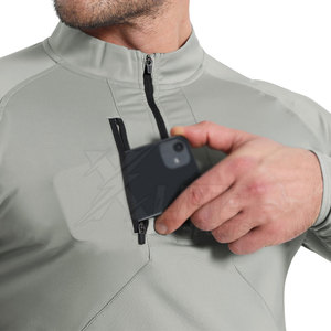 Sweat à capuche d'hiver durable, doux, respirant, demi-zip, coupe ajustée, écologique, pour l'entraînement sportif et l'usage quotidien actif - Product Image 6