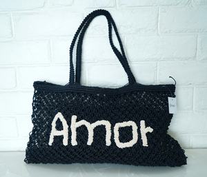 2025 Eco-Chic Bohemian Yute Crochet Tote Bags Alta calidad Compras diarias Patrón de letras coloridas Tendencia Diseño de moda - Product Image 4