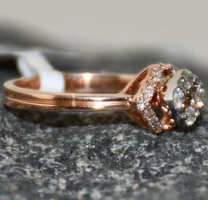 Anillo de Mujer de Oro Blanco Sólido de 14K/18K con Diamante Natural de Corte Brillante Redondo, Certificado por Terceros, Diseño de Alta Gama - Product Image 3