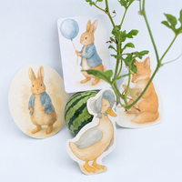 Cartes découpées sur mesure, cartes postales, cartes de remerciement, cartes RSVP, étiquettes suspendues, illustrations d'animaux mignons pour enfants, cartes en papier imprimées de formes variées
