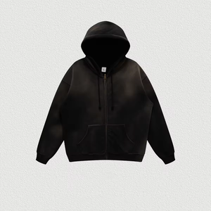 Sweat à capuche intégral de haute qualité en molleton de coton français lourd, sweat à capuche intégral à fermeture éclair, sweat à capuche brodé personnalisé à fermeture éclair - Product Image 1