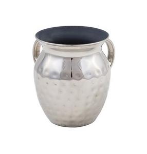 Taza de lavado de acero inoxidable con diseño de flores y hojas martilladas y 2 asas, taza de lavado de acero de tamaño clásico - Product Image 5