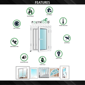 Portes et fenêtres décoratives UPVC Conception moderne résistante à l'eau écologique insonorisée et durable pour villas et complexes hôteliers - Product Image 6