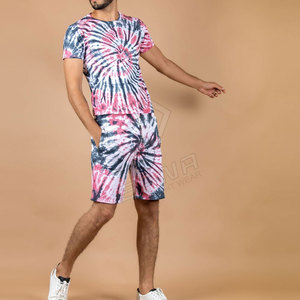 Ensembles shorts d'été pour hommes, vêtements de rue décontractés, t-shirt et short à manches en tissu éponge imprimé de grande taille, style formel - Product Image 3
