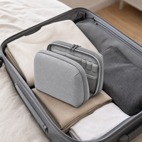 Sac de rangement pour appareils électroniques en PET recyclé, portable, avec poches en filet pour le voyage