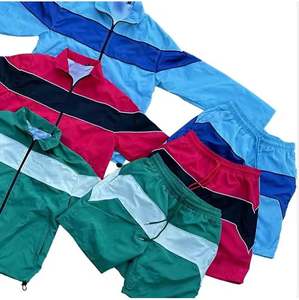 Chaqueta y pantalones cortos cortavientos de poliéster personalizados para hombre, conjunto de chándal Unisex 3/4 con cremallera, conjunto corto cortavientos de dos piezas de nailon para hombre - Product Image 6