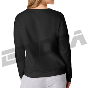 Sudadera negra para mujer, transpirable, cómoda, de tela suave, corte holgado, para uso diario, estilo urbano, acogedora, moderna, para otoño e invierno - Product Image 3
