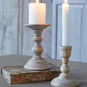 Portavelas de madera de mango, candelabro de madera - Product Image 1