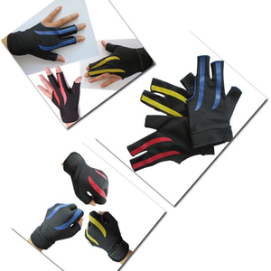 Gants de billard faits sur mesure à 3 doigts, main gauche, gant de queue de billard, bleu, noir, couleur personnalisée disponible, vente en gros - Product Image 5