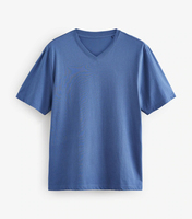 T-shirt à col en V en coton pour hommes T-shirts de marque 100% Coton Confortable Tenue décontractée