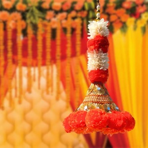 ตกแต่งด้วยดอกดาวเรืองดอกมะลิแขวนผนังสำหรับงานแต่งงาน & ตกแต่ง Pooja สำหรับพิธี haldi และฉากหลังบนเวที - Product Image 3