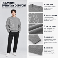 Pull personnalisé FNJIA avec logo pour homme, pull d'hiver, motif design, tricot en coton, manches longues, col rond, pull tricoté sur mesure
