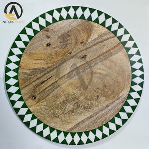 Planche à découper en bois d'acacia et incrustation de résine sur mesure en bois de manguier pour la préparation des aliments dans la cuisine et l'hôtel - Product Image 3