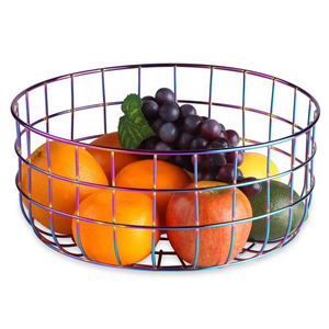 Custom Kitchen Display Storage <b>Stackable</b> Metal Bowl Bread Modern Design Countertop Fruit <b>Basket</b> - Product Image 3